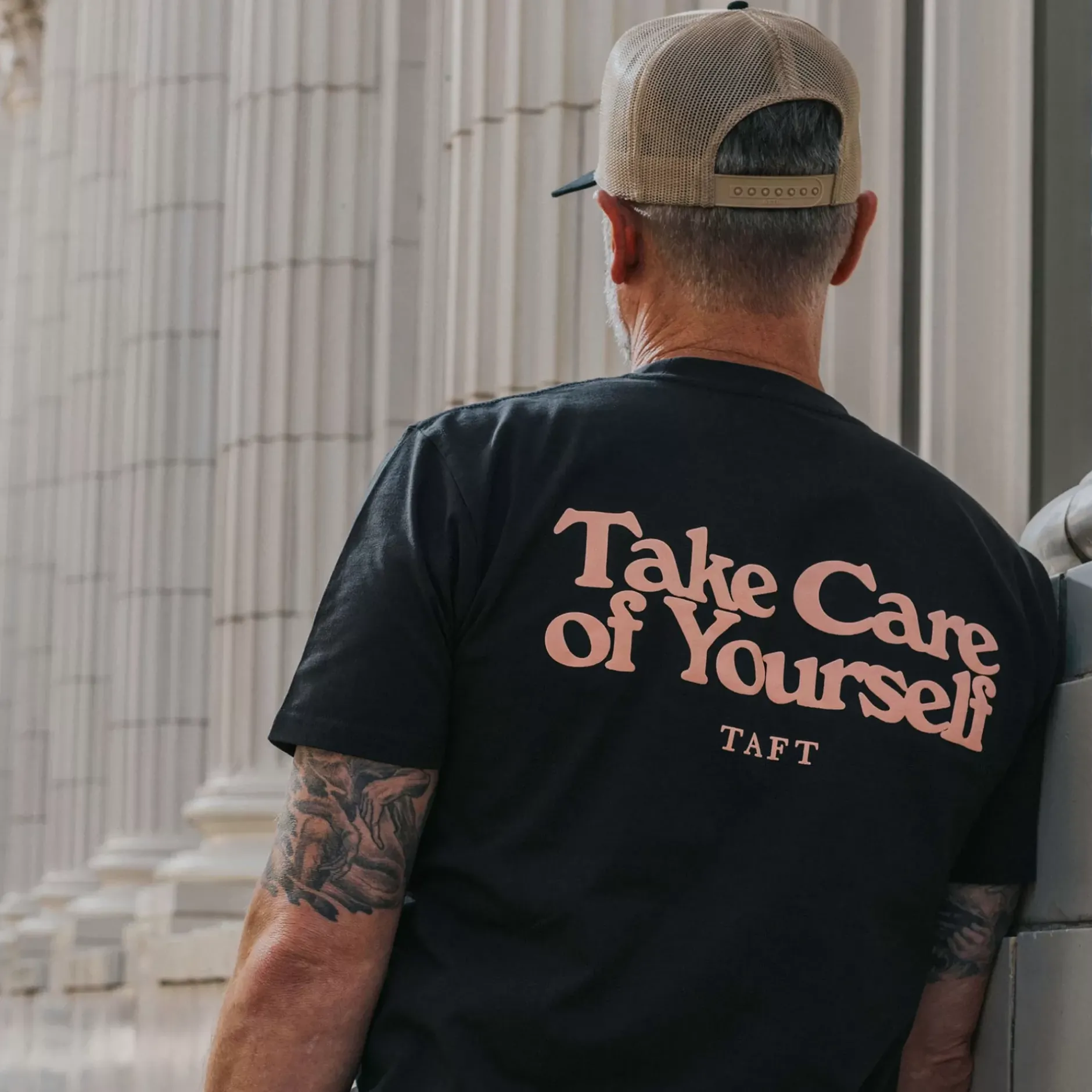 TAFT Mental Health Merch>Take Care T-Shirt In Coal