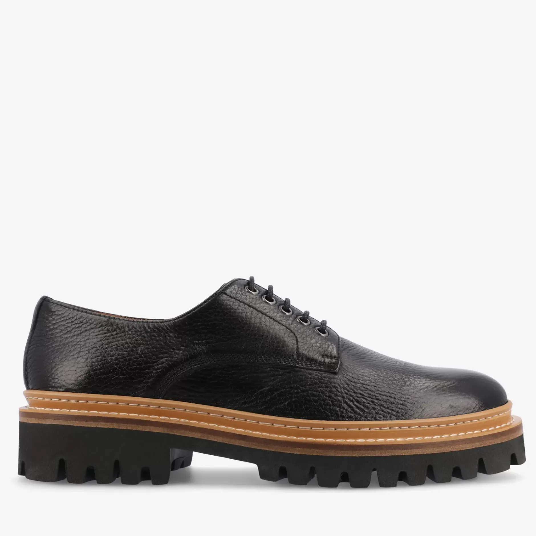 TAFT Shoes>The Country Derby In Black - Deerskin Shoe |