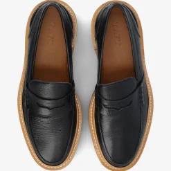 TAFT Loafers|Shoes>The Country Loafer - Black Designer Loafer |