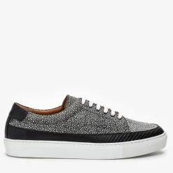 TAFT Sneakers>The Fifth Ave Sneaker In Stone Pebbled Leather |