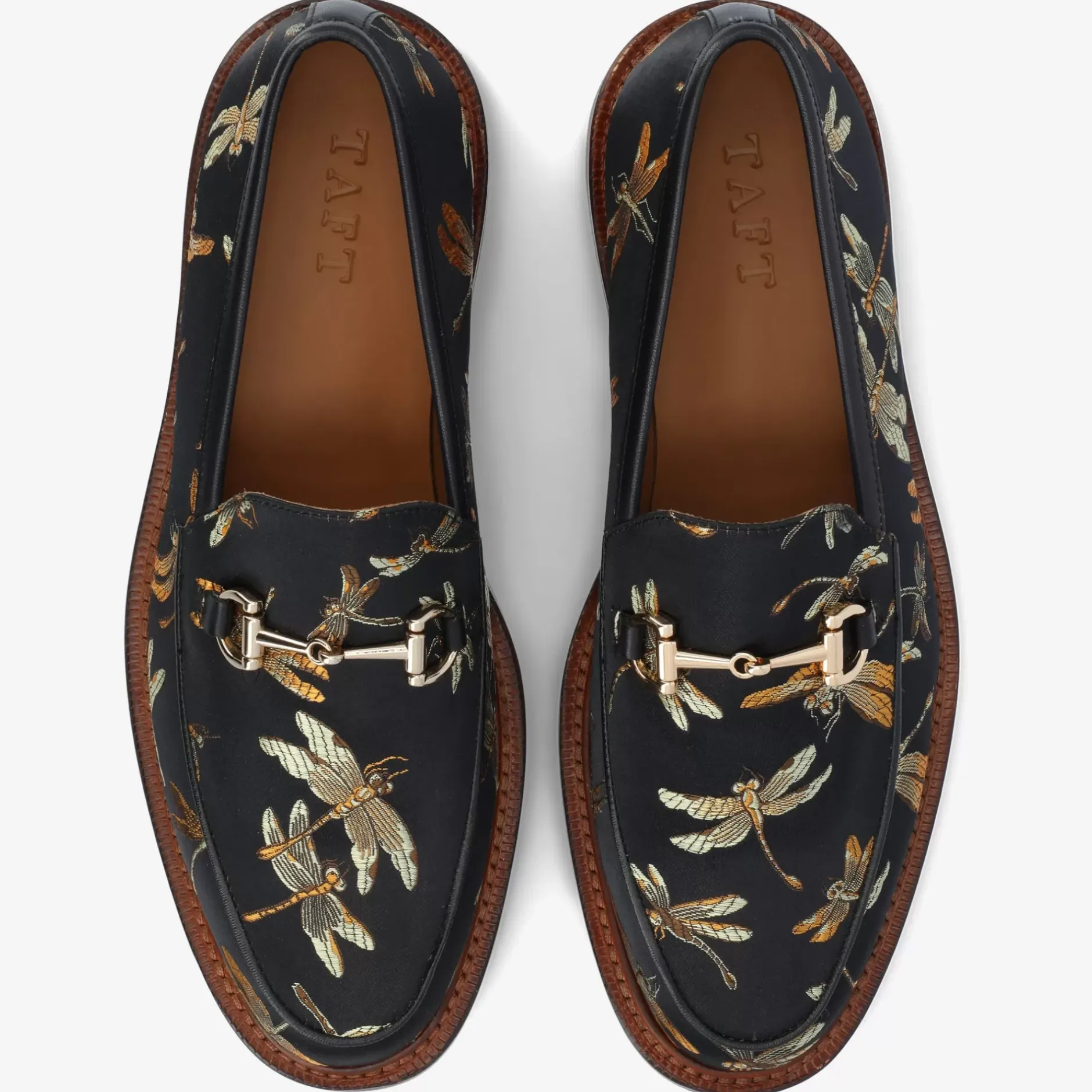 TAFT Loafers|Shoes>The Fitz Black Loafers - Black Dragonfly |