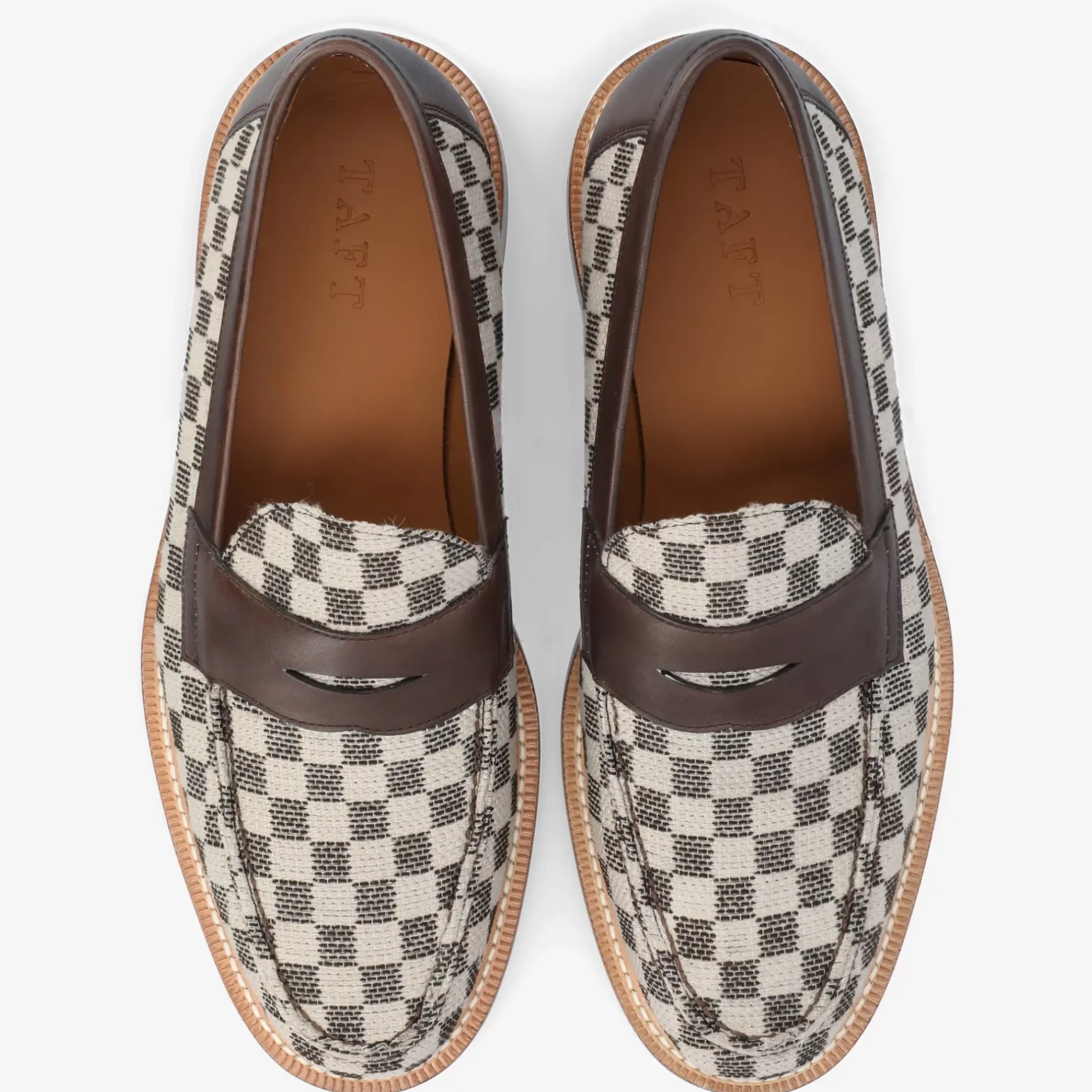 TAFT Loafers|Shoes>The Fitz Loafer In Brown Check |