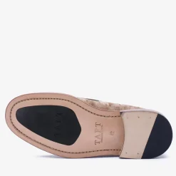 TAFT Loafers|Shoes>The Fitz Loafer In Champagne - Velvet Loafers |