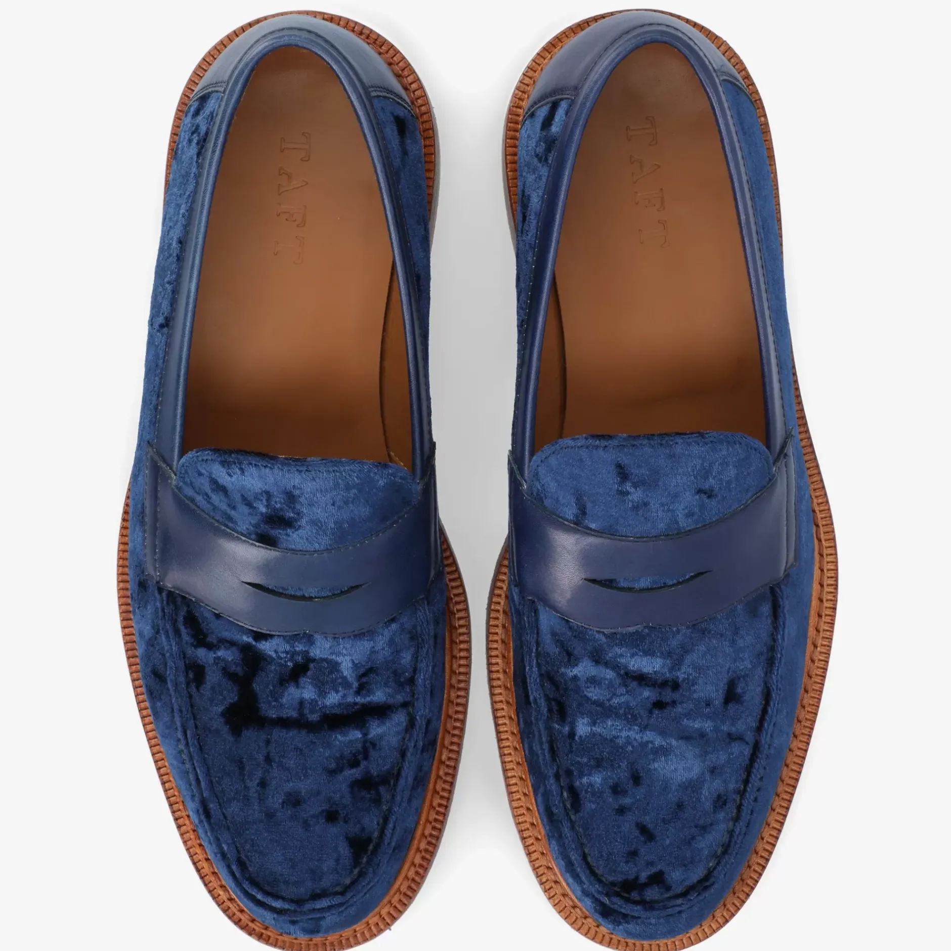 TAFT Loafers|Shoes>The Fitz Loafer In Deep Azure - Velvet Loafers |