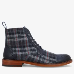 TAFT Boots>The Hamilton Boot In Blue Plaid |