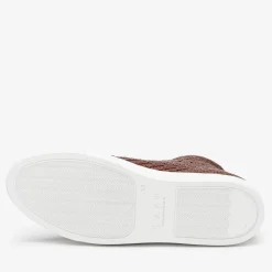 TAFT Sneakers>The Hightop Sneaker In Woven Brown Leather |