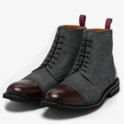 TAFT Boots>The Jack Boot - Grey / Oxblood Leather |