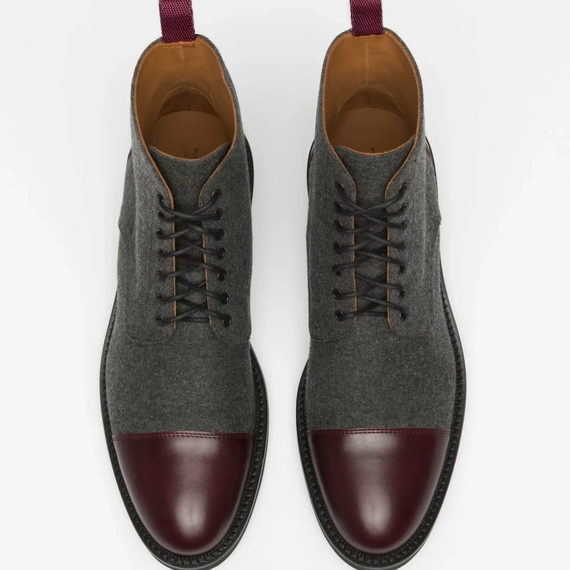 TAFT Boots>The Jack Boot - Grey / Oxblood Leather |