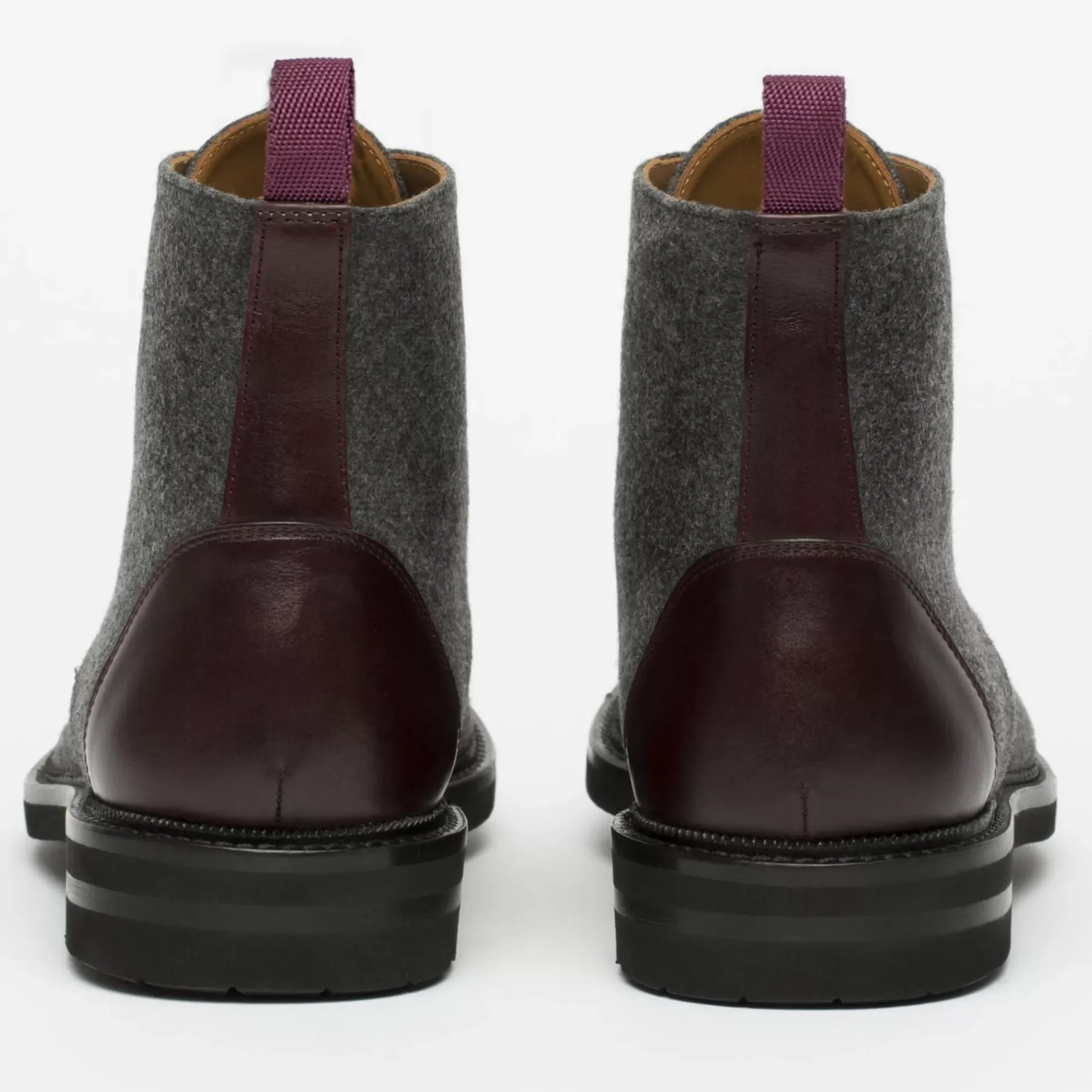 TAFT Boots>The Jack Boot - Grey / Oxblood Leather |