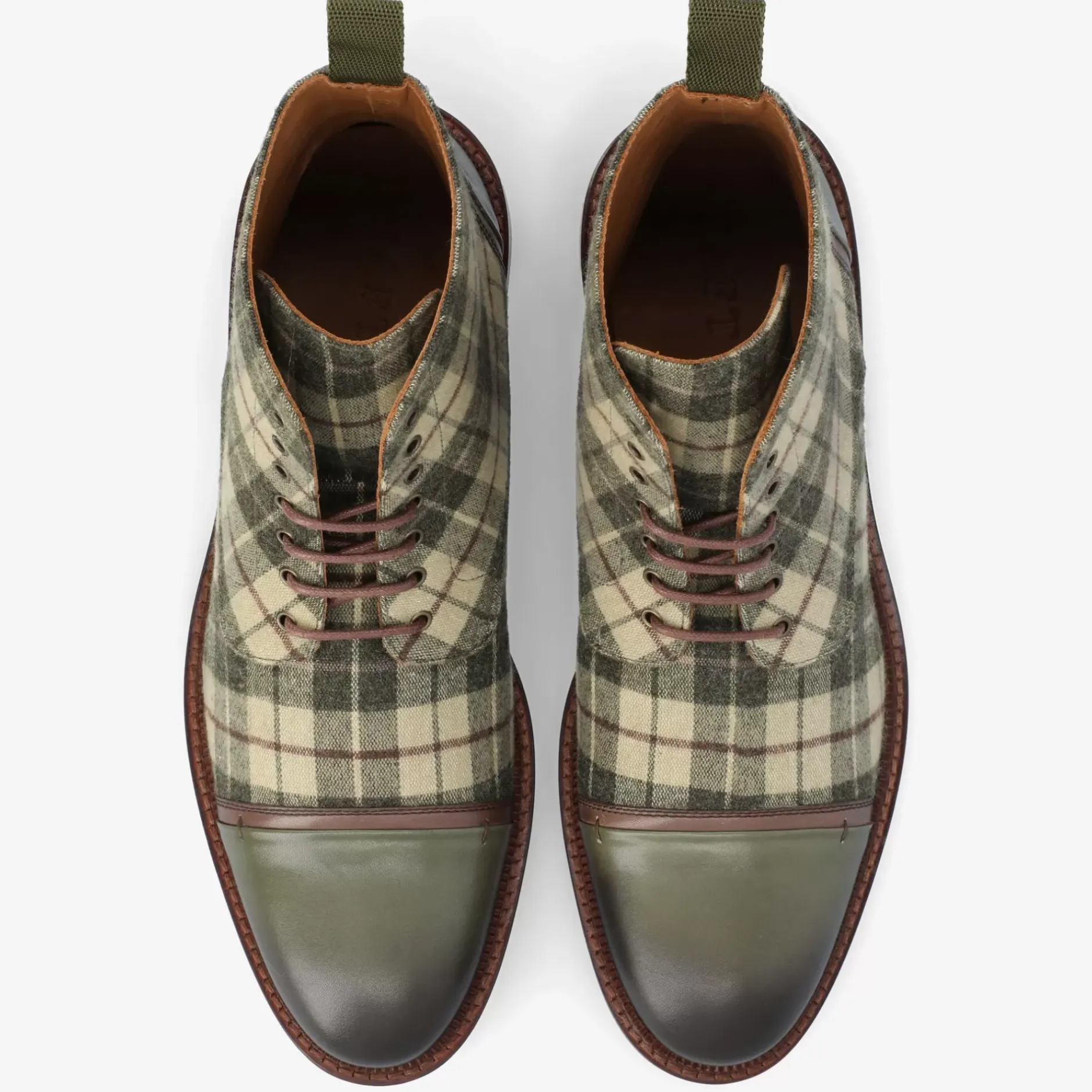 TAFT Boots>The Jack Boot In Green Plaid |