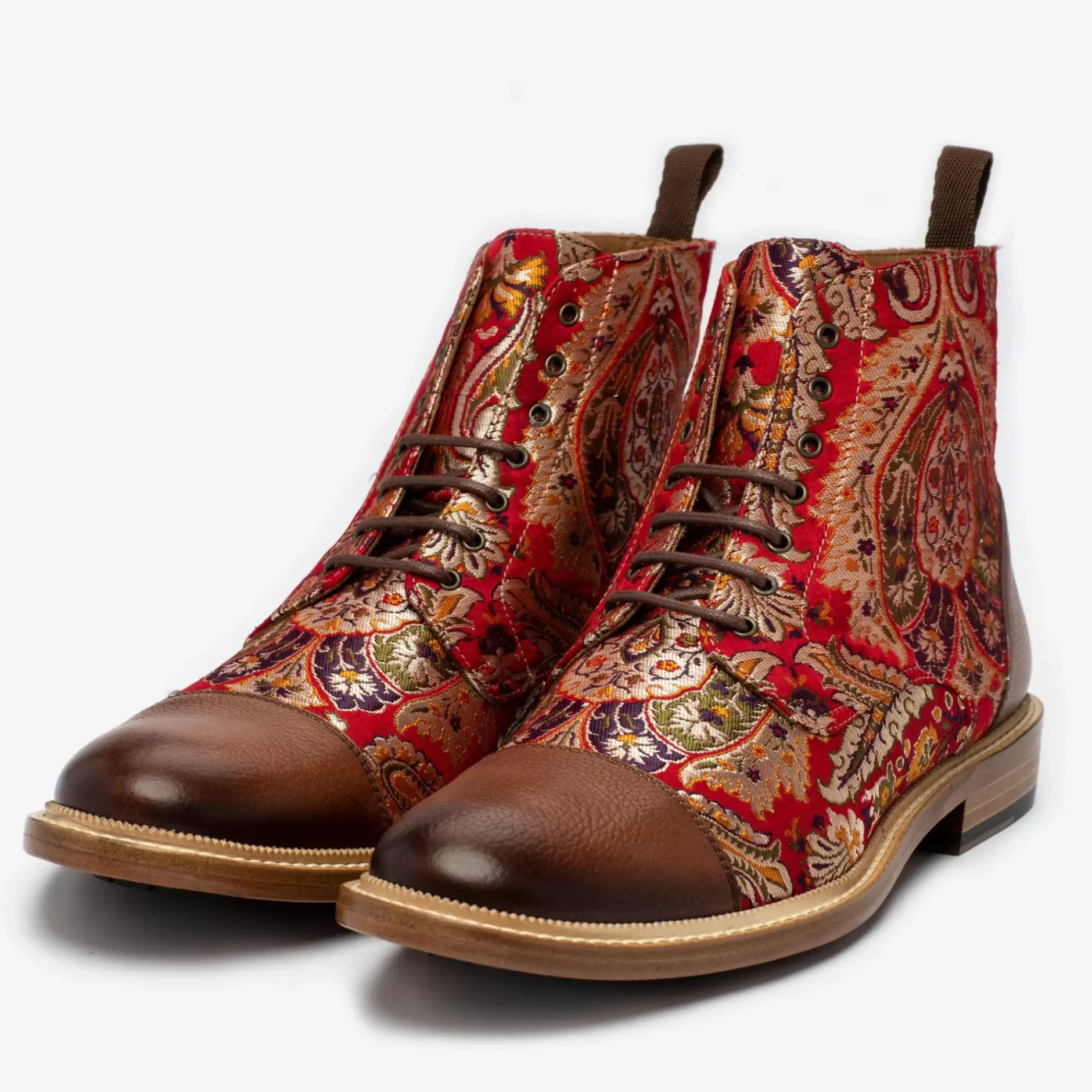 TAFT Boots>The Jack Boot In Red Paisley |