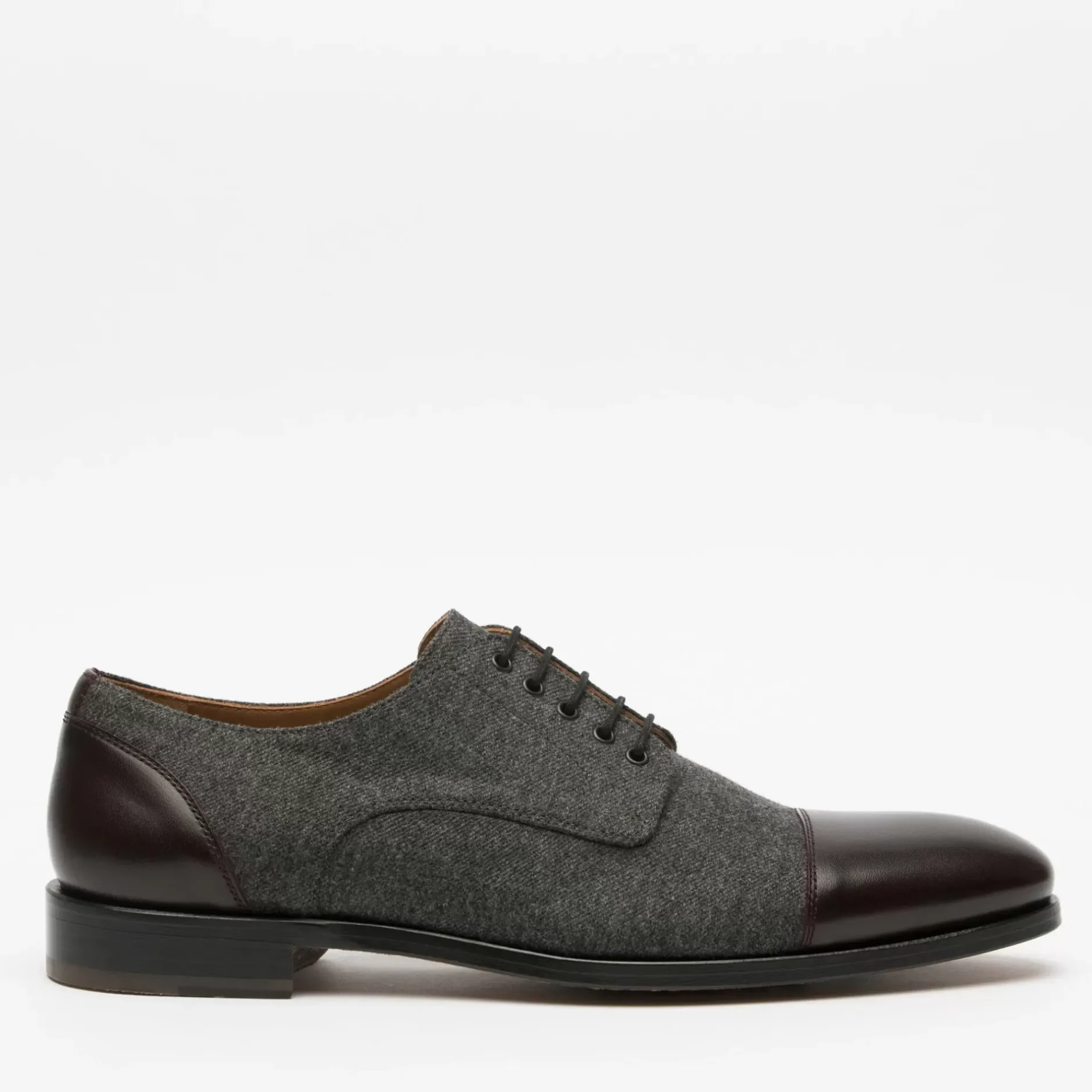 TAFT Shoes>The Jack Shoe In Grey/Oxblood Leather |