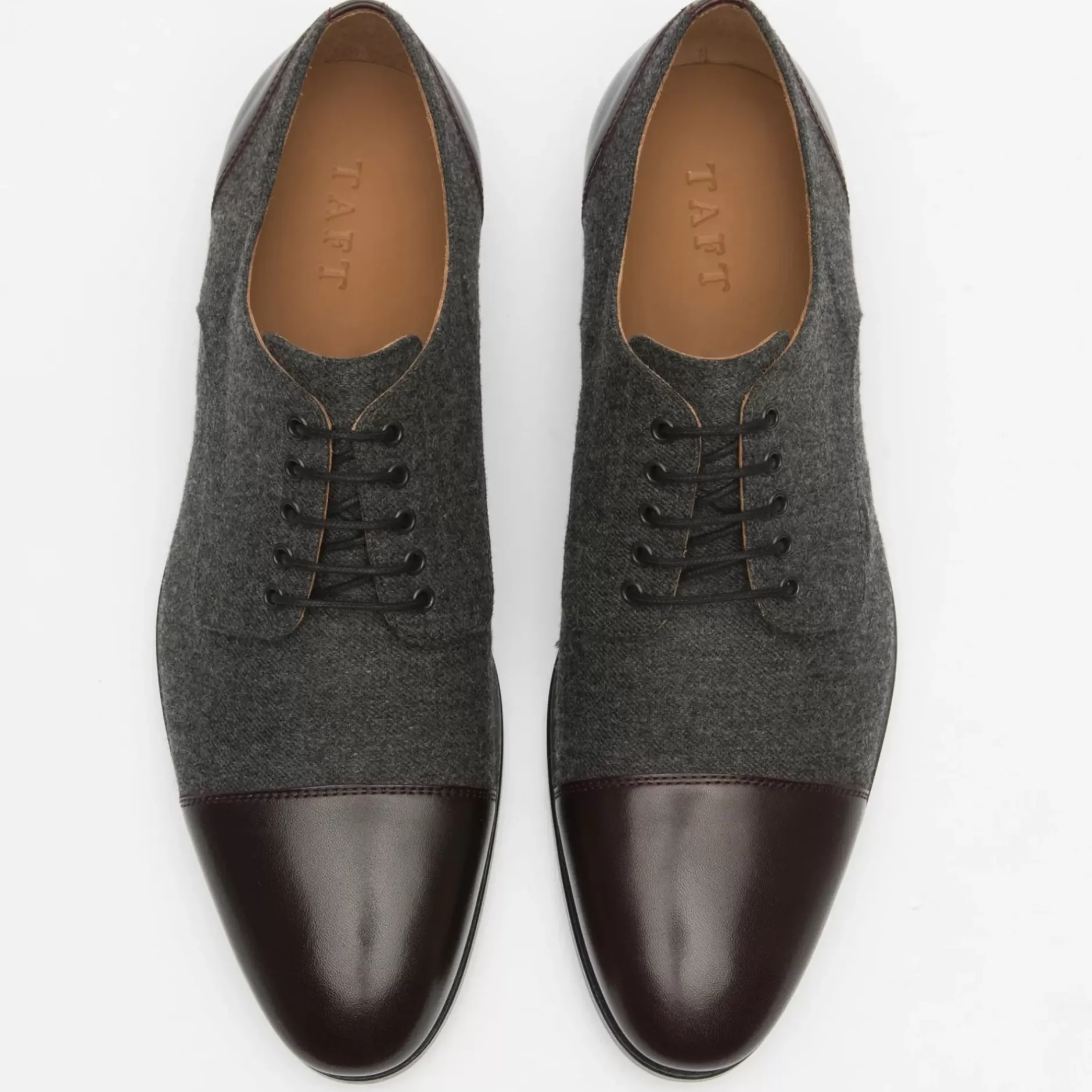TAFT Shoes>The Jack Shoe In Grey/Oxblood Leather |