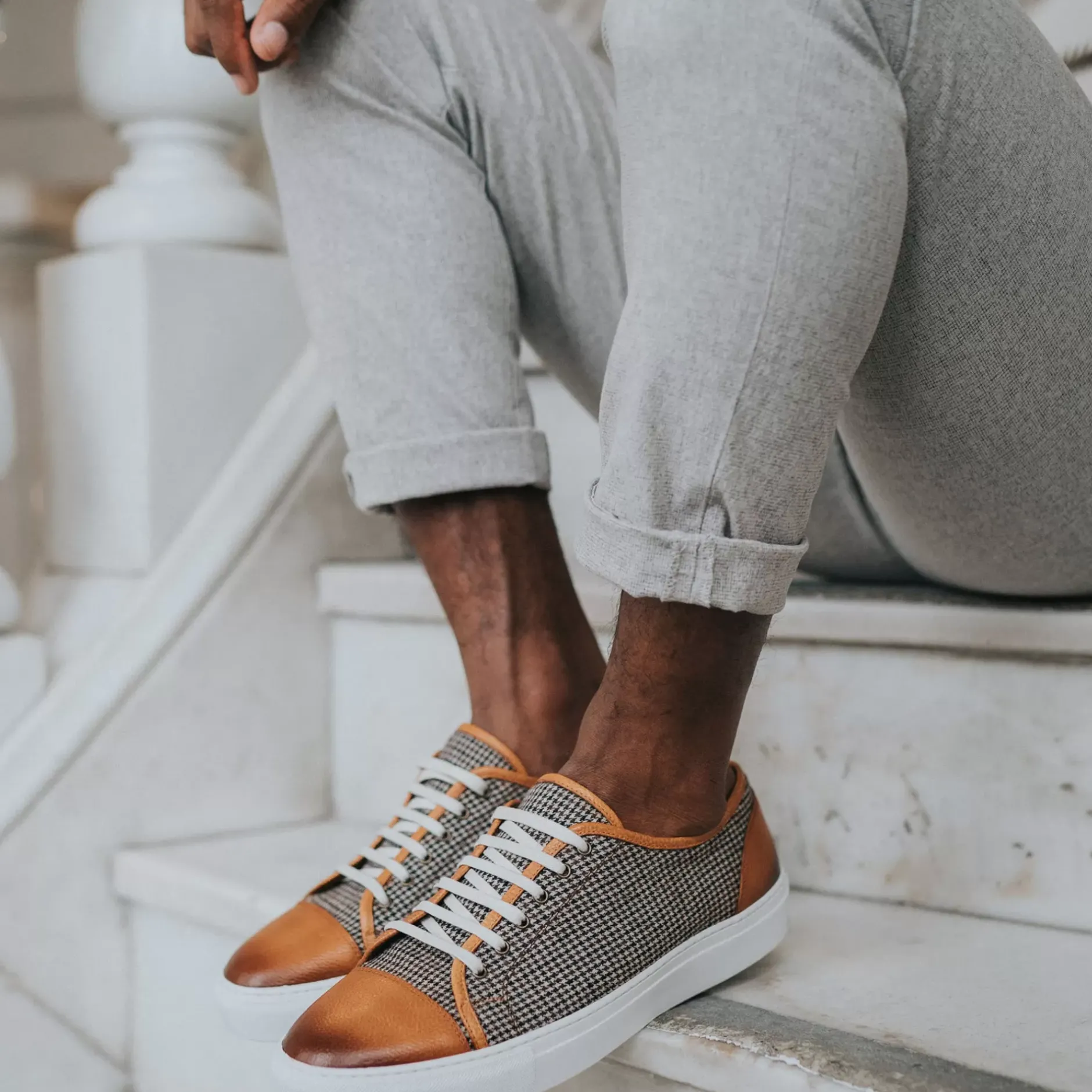 TAFT Sneakers>The Jack Sneaker - Honey/Houndstooth Sneakers |