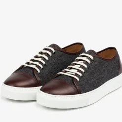 TAFT Sneakers>The Jack Sneaker In Grey/Oxblood - Wool Sneakers |