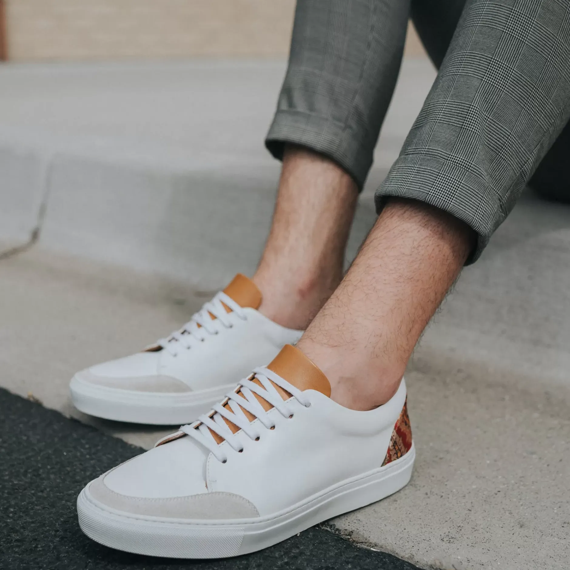 TAFT Sneakers>The Klay Sneaker - Red/White Leather Sneakers |