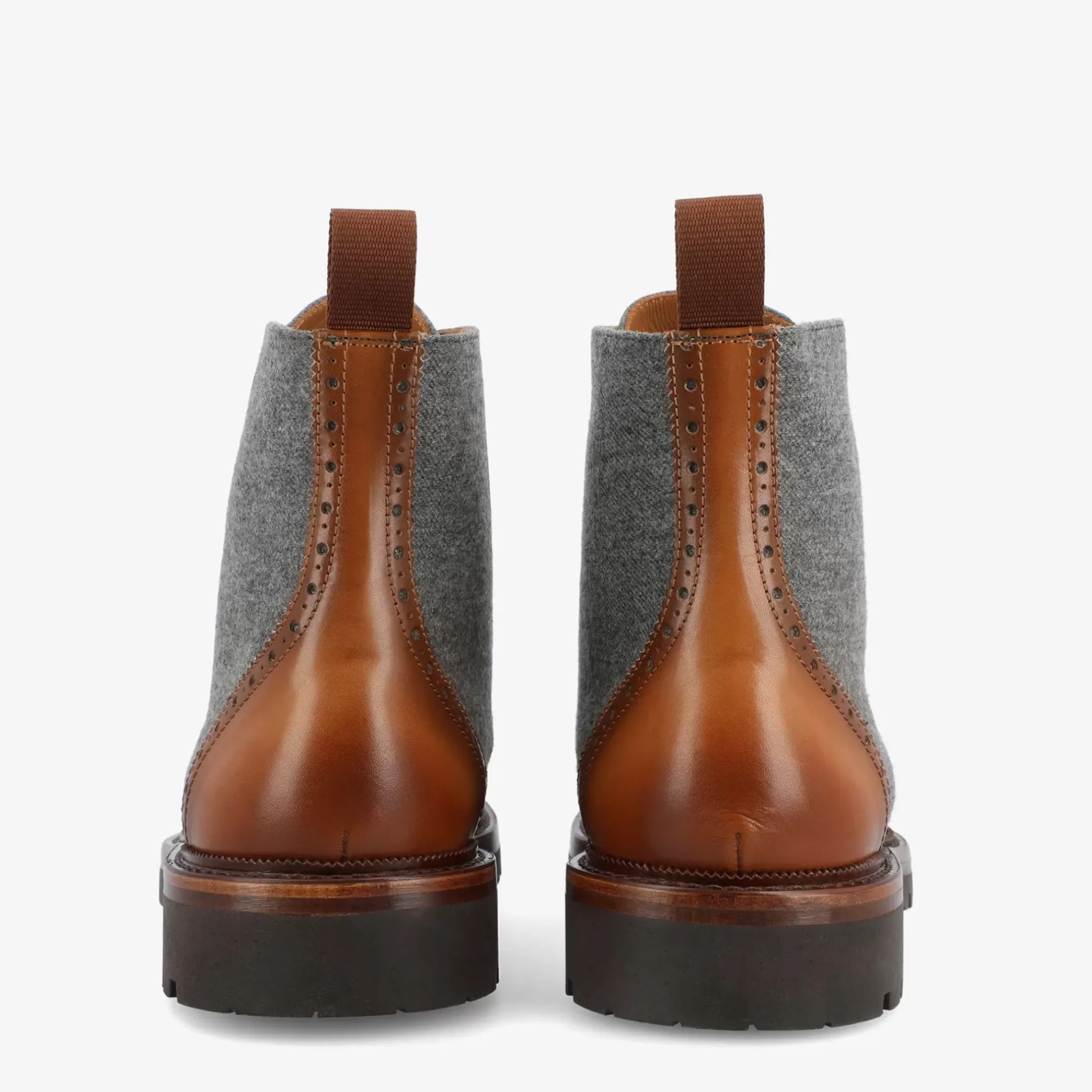 TAFT Boots>The Livingston Boot In Grey/Brown Wool Boots |