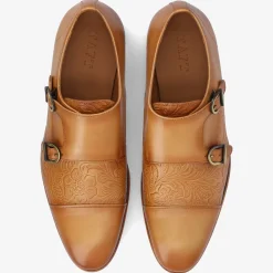 TAFT Shoes>The Lucca Double Monk Strap Shoe In Honey Floral |