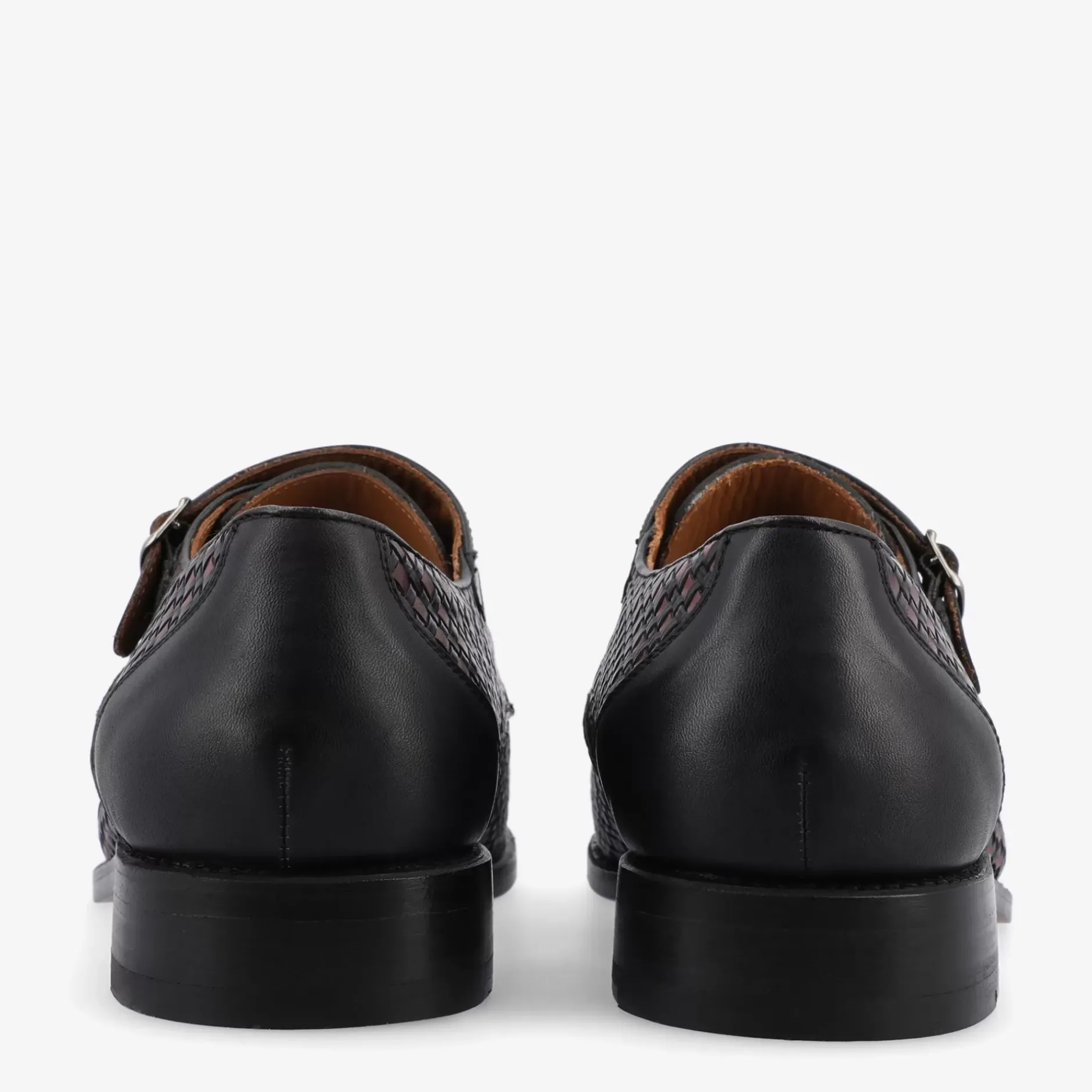 TAFT Shoes>The Lucca Double Monk Strap Shoe In Black Woven |