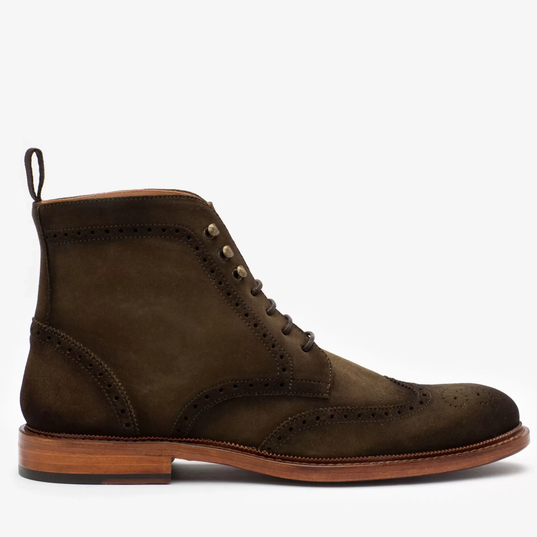 TAFT Boots>The Mack Boot In Olive - Suede Combat Boots |