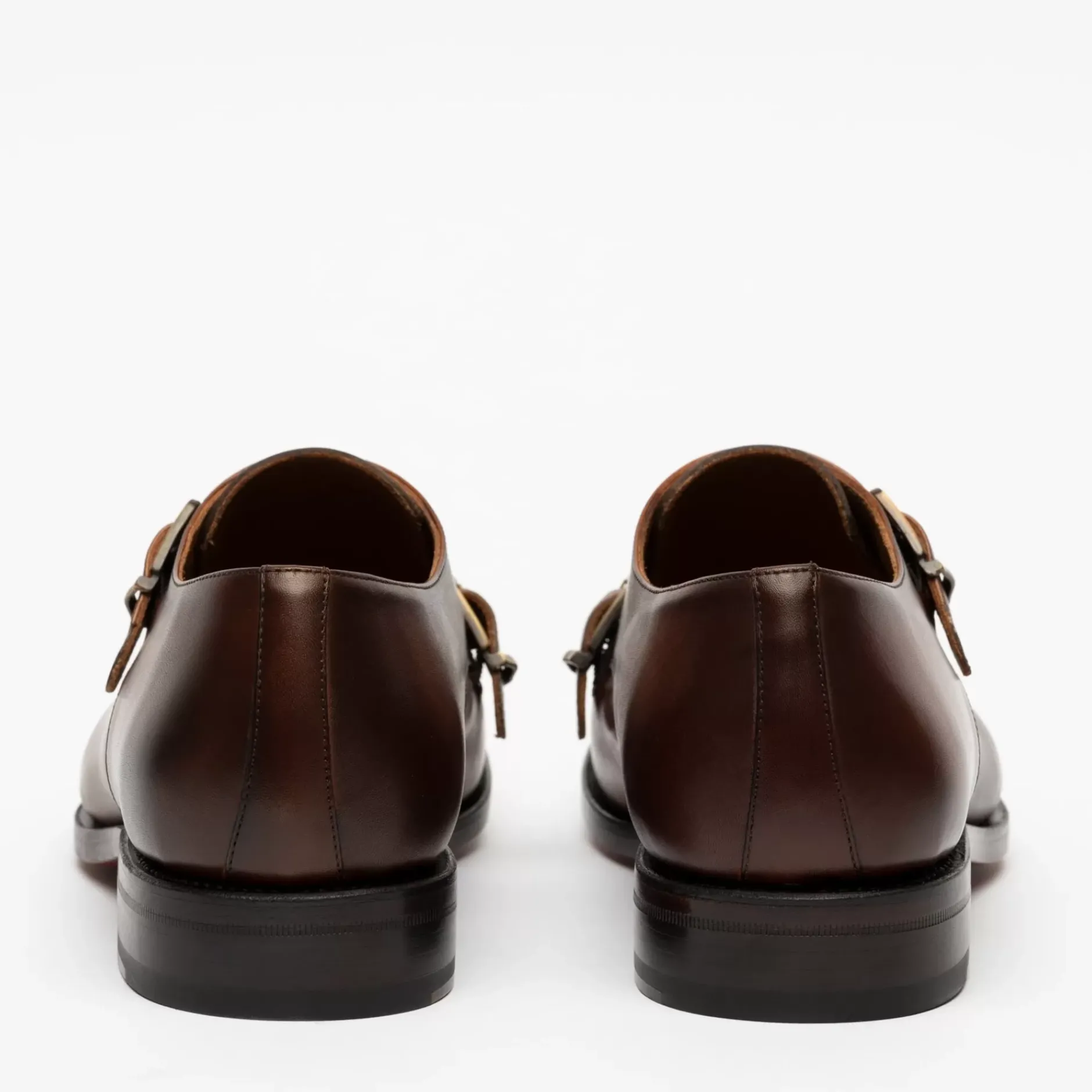 TAFT Shoes>The Prince Shoe In Coffee - Double Monk Strap Shoes |