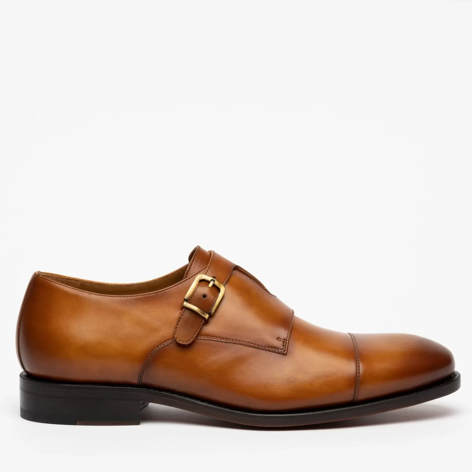 TAFT Shoes>The Prince Shoe In Honey - Double Monk Strap |
