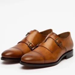 TAFT Shoes>The Prince Shoe In Honey - Double Monk Strap |
