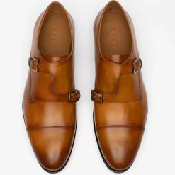 TAFT Shoes>The Prince Shoe In Honey - Double Monk Strap |