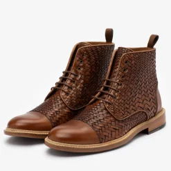TAFT Boots>The Rome Boot In Woven - Leather Boots |