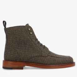 TAFT Boots>The Smith Boot In Espresso - Houndstooth Boot |