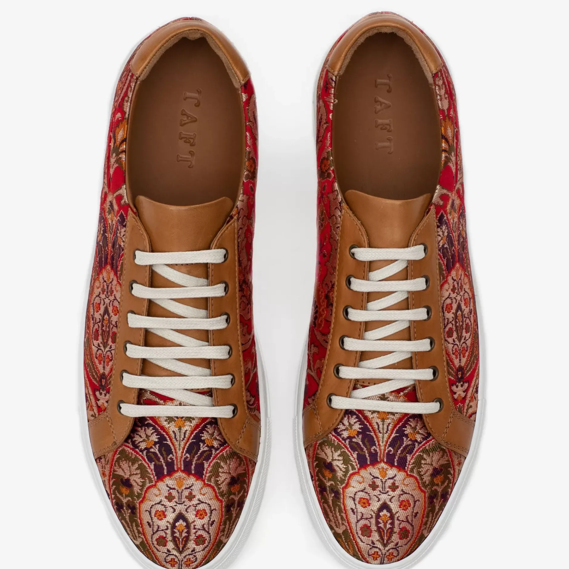 TAFT Sneakers>The Sneaker In Red Paisley - Unique Sneakers |