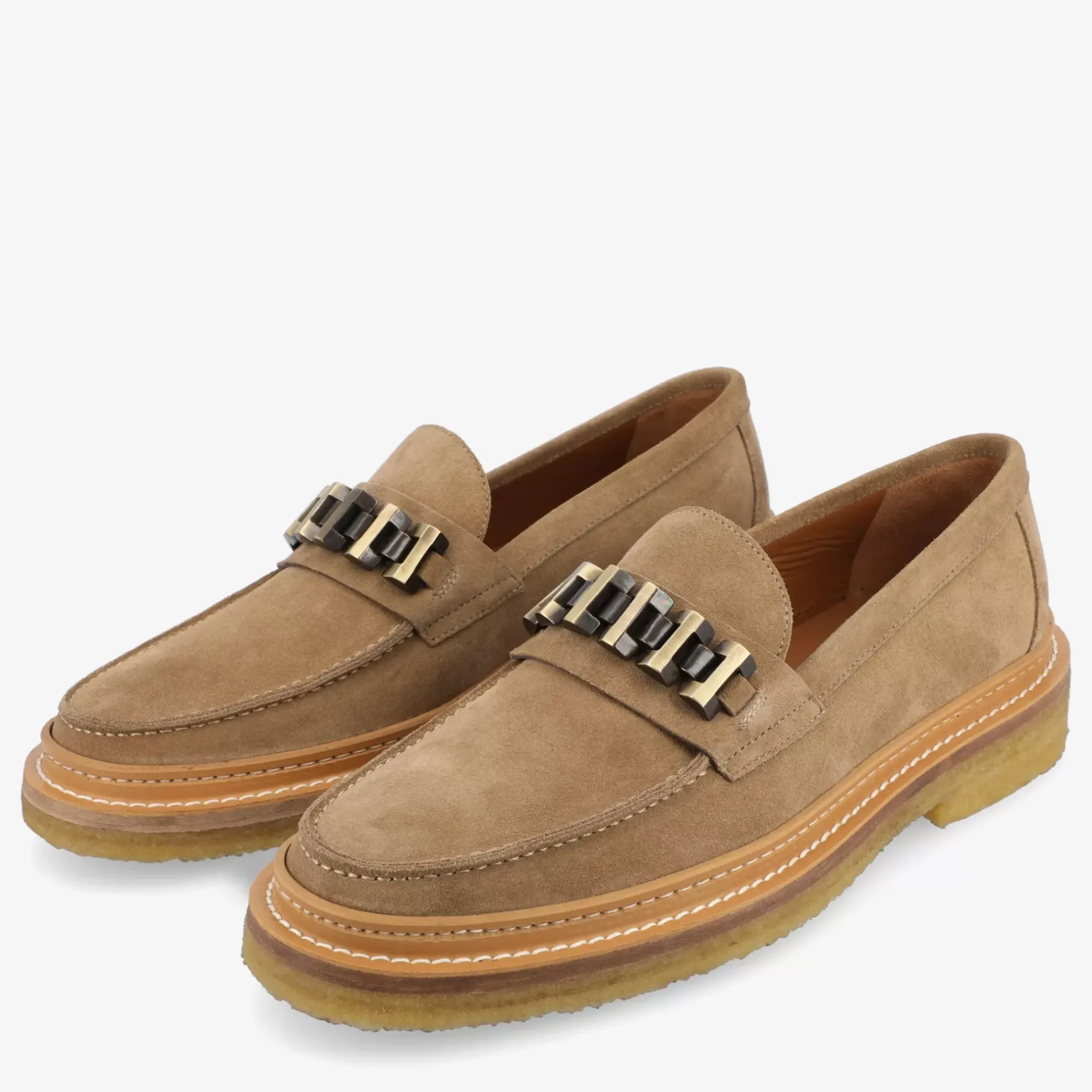 TAFT Loafers|Shoes>The Verona Loafer In Beige - Beige Suede Loafer |