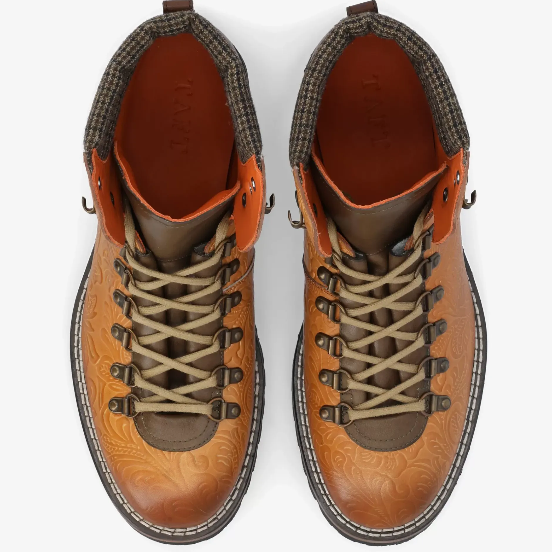 TAFT Boots>The Viking Boot In Brown Floral |